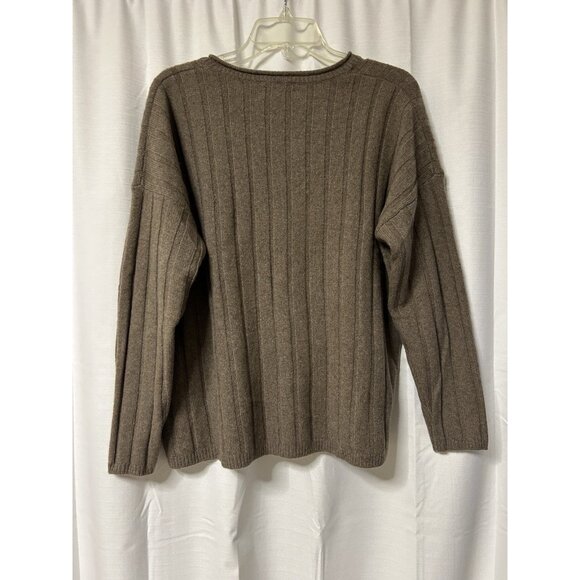 Madewell Sweater Womens Brown V Neck Recycled Cashmere Wool Ribbed Pullover S - Picture 5 of 5